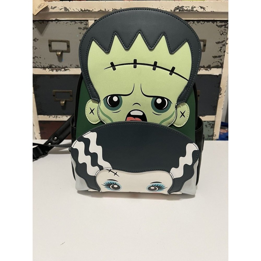 Universal Monsters Frankie and Bride Cosplay Mini Loungefly Backpack NWT